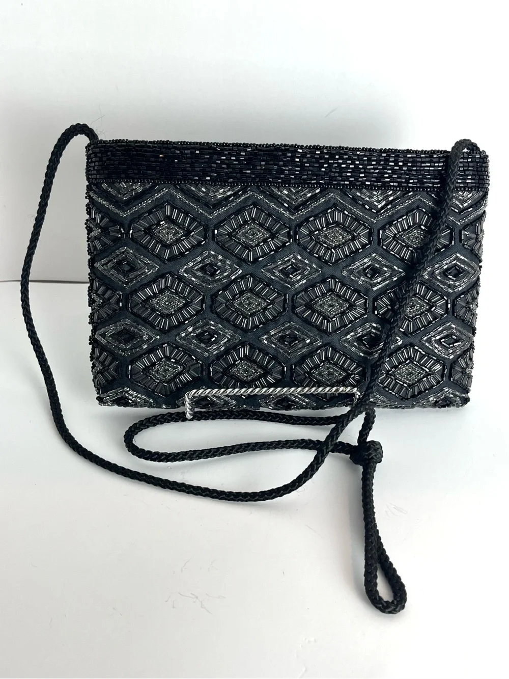 Black Beaded Evening Bag